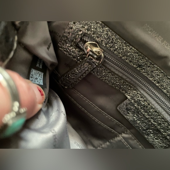 Michael Kors quilted metallic silver Sloan handbag purse silver chain ELNC~ - Picture 10 of 16